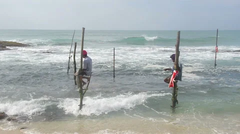 Fishermen in Sri Lanka Stock Footage 60222242