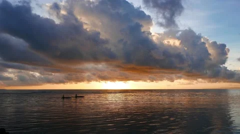 Fishermen at Sunrise Stock Footage 50734973