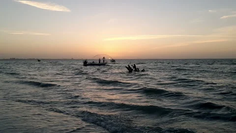 Fishermen at Sunrise Stock Footage 149612716