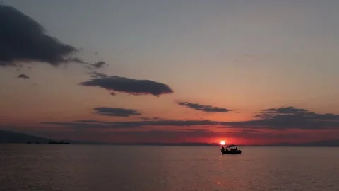 Fishermen on the Sunset (Slow Motion) Stock Footage 239481190