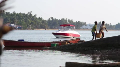 Fishermen take fish out Stock Footage 147554549
