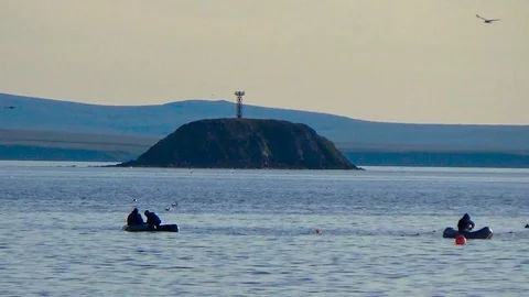 Fishermen in three boats Video stock 100230116