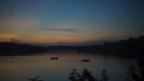 Fishermen on the Water 002 Stock Footage 112666115