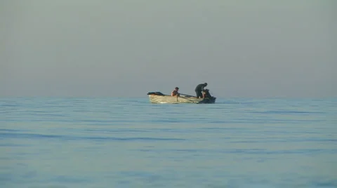 Fishermen at work. Stock Footage