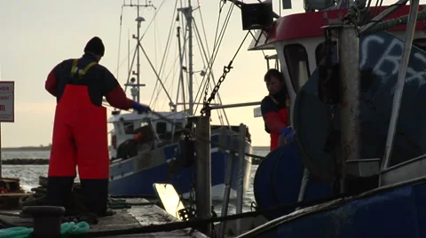 Fishermen working 2 Stock Footage 927044