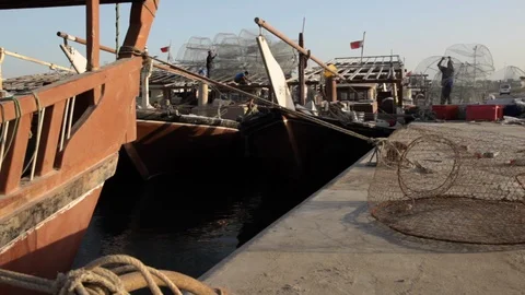 Fishermen working in Bahrain 03 Video stock 87538338