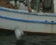 Fishermen working on boat SD Footage