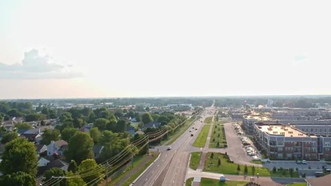 Fishers, Indiana During A Warm Rush Hour Evening Stock Footage 155083647