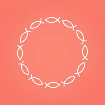 Fishes. Ornamental round pattern, circle background. Vector illustration Illustrazione stock