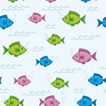 Fishes seamless pattern. Stock Illustration