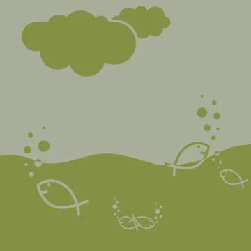 Fishes in the water Stock Illustration