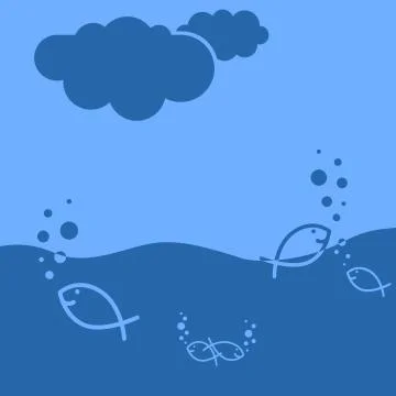 Fishes in the water Stock Illustration