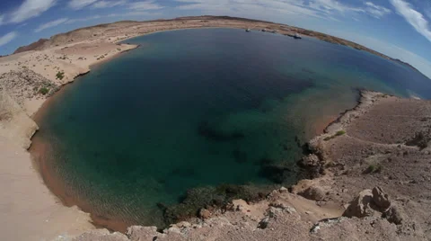 Fisheye on the blue bay of Ras Mohamed national park, Sharm El Sheikh, Egypt Stock Footage 39200747