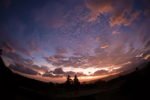 Fisheye Lens Cloudscape Stock Photos