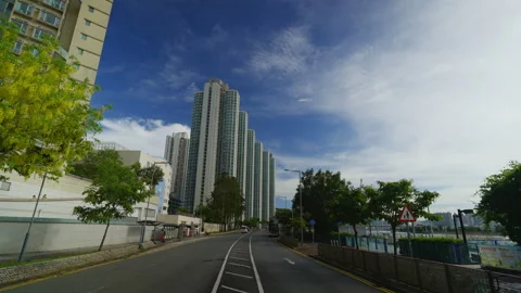 Fisheye Perspective: Immersive Traffic Experience in Hong Kong's Bustling Stock Footage 245264861