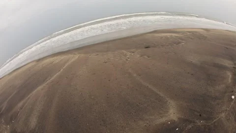 Fisheye sand texture in a Beach Stock Footage 301210899