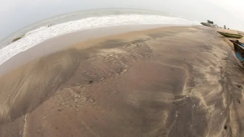 Fisheye sand texture in a Beach Stock Footage 301211065