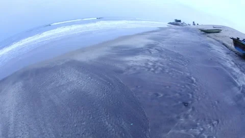 Fisheye sand texture in a Beach Moonlight Stock Footage 301211130