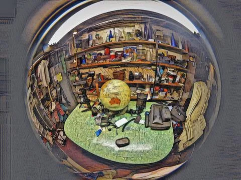Fisheye View of table Illustrazione stock