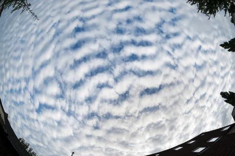 Fisheye View of Wave Clouds Stock Photos