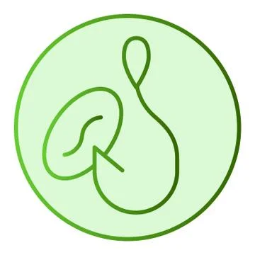 Fishhook flat icon. Bait on hook green icons in trendy flat style. Fishing lure Stock Illustration