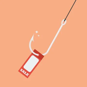 Fishhook with sale tag Stock Illustration