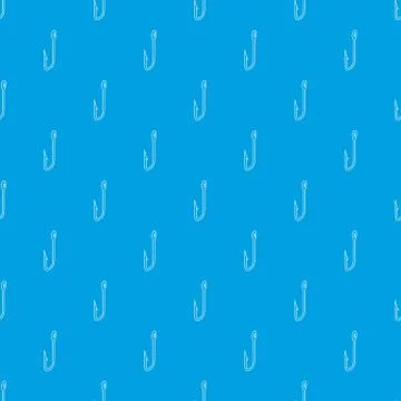 Fishihg hook pattern seamless blue Illustrazione stock
