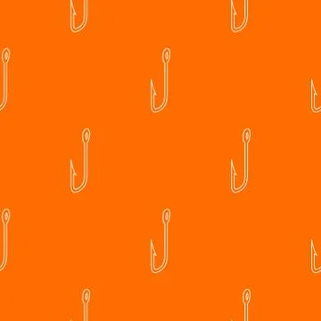 Fishihg hook pattern vector orange Stock Illustration