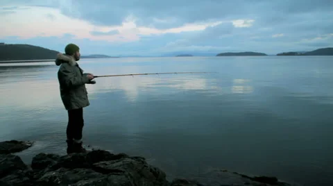 Fishing 02 - Reeling Stock Footage 1044587