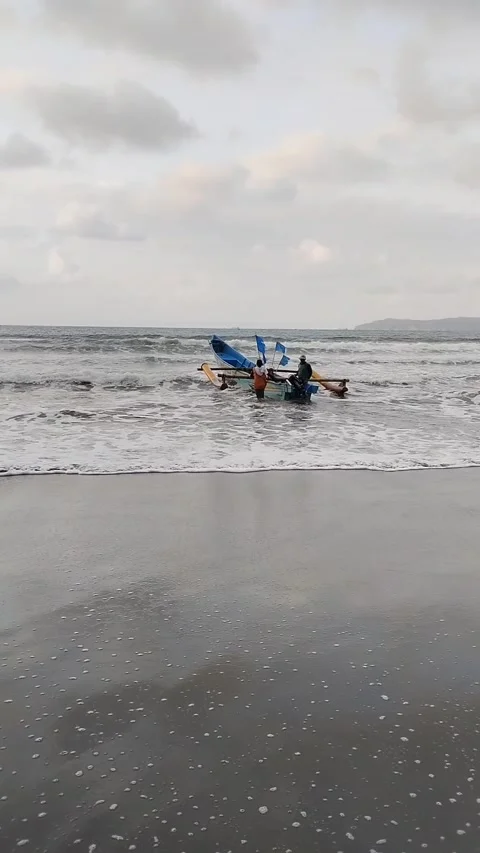 Fishing activities on the beach Stock Footage 290855084