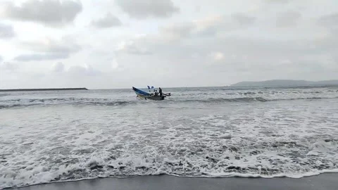 Fishing activities on the beach Stock Footage 290855102