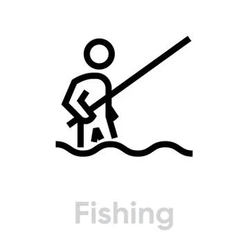 Fishing activity icon Illustration