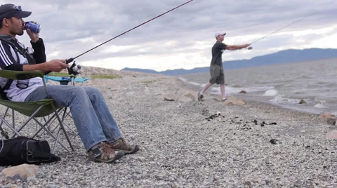 Fishing and drinking Stock-Footage 40104376