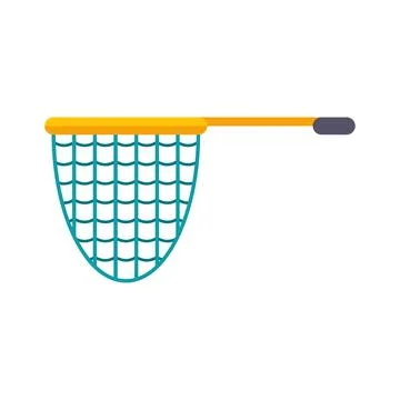 Fishing and insect catching net with yellow handle Illustration