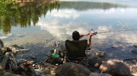 Fishing and Relaxing Stock Footage 8927509