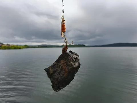 Fishing with artificial bait Stock Photos