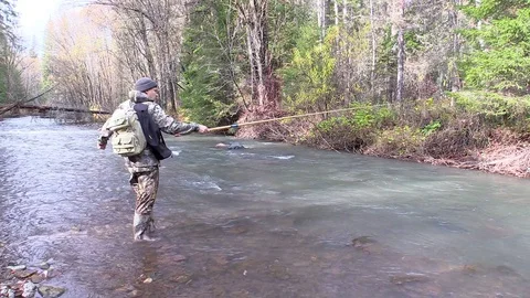 Fishing in the autumn Stock Footage 82718768