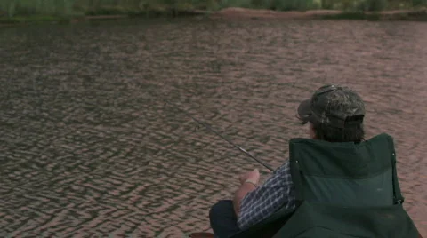 Fishing back to camera P HD 1776 Stock Footage 489487