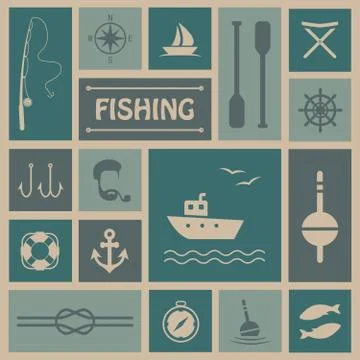 Fishing background, Stock Illustration