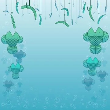 Fishing background Stock Illustration