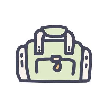 Fishing bag color vector doodle simple icon Stock Illustration