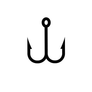 Fishing Bait, Double Hook Solid Flat Vector Icon Isolated on White Background Illustrazione stock