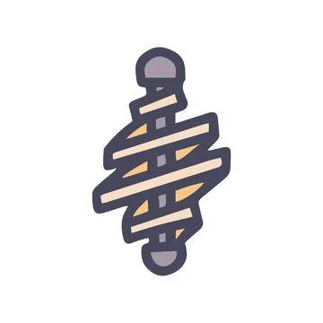 Fishing bait feeder color vector doodle simple icon set Stock Illustration