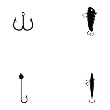 Fishing baits icon set Stock Illustration
