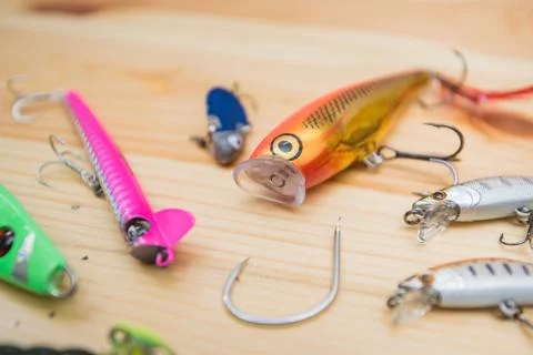 Fishing baits Stock Photos