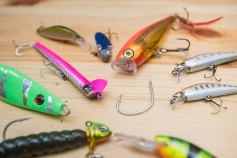 Fishing baits Stock Photos