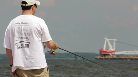 Fishing on the Bay Video stock 7340320