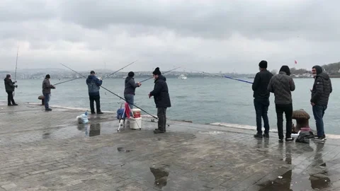 Fishing on the beach Stock Footage 145289580
