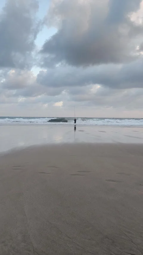 Fishing on the beach Stock Footage 340004808
