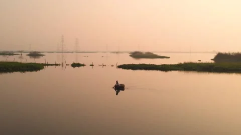 Fishing in  a beautiful lake Stock Footage 164680153